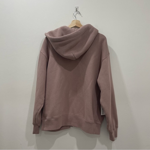 NWT Aritzia TNA Bubble Fleece Boyfriend Zip Hoodie Mauve Sz Medium - Picture 3 of 9